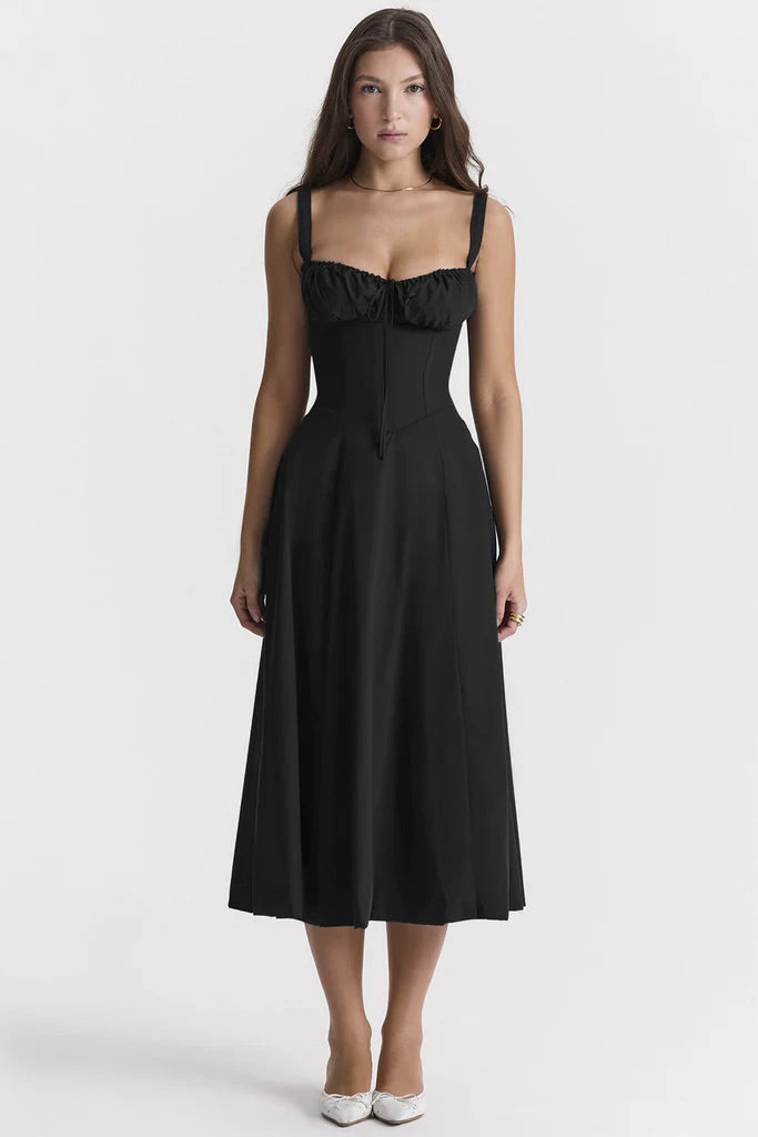 Elegantes Midi-Kleid für Damen mit Korsett-Design für den Sommer 8