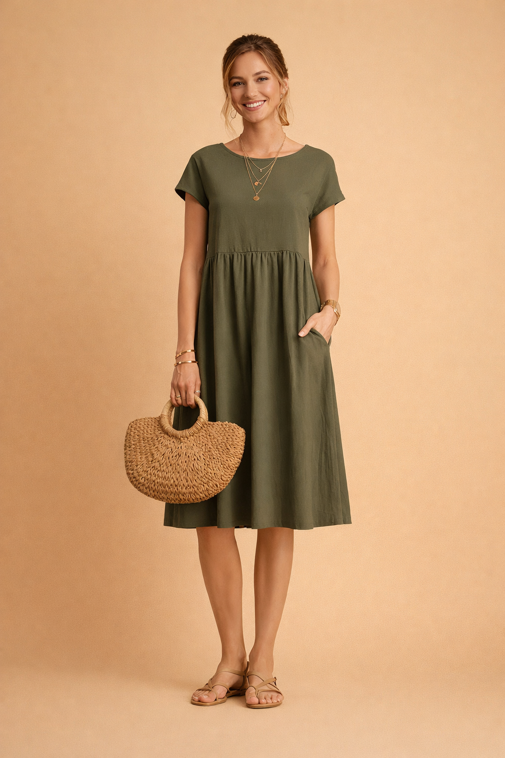 Elegantes Midi-Sommerkleid für Damen – Perfekt für warme Tage 1