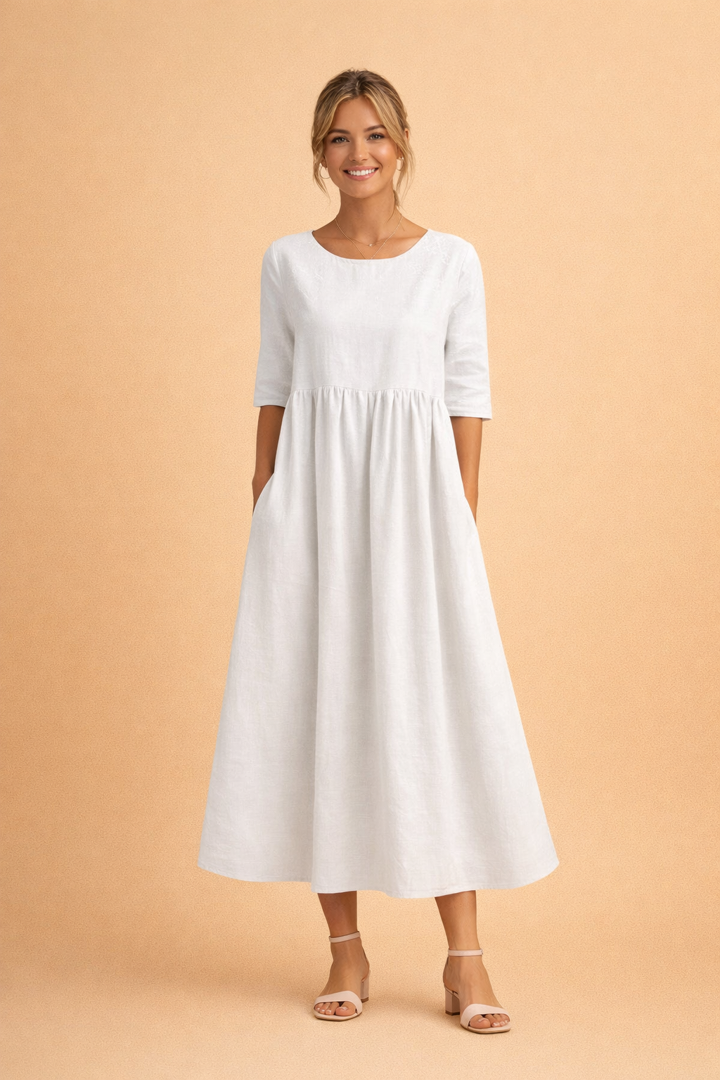 Elegantes Midi-Sommerkleid für Damen – Vielseitig und Stilvoll 0