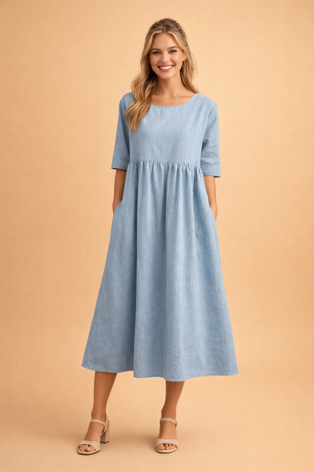 Elegantes Midi-Sommerkleid für Damen – Vielseitig und Stilvoll 1