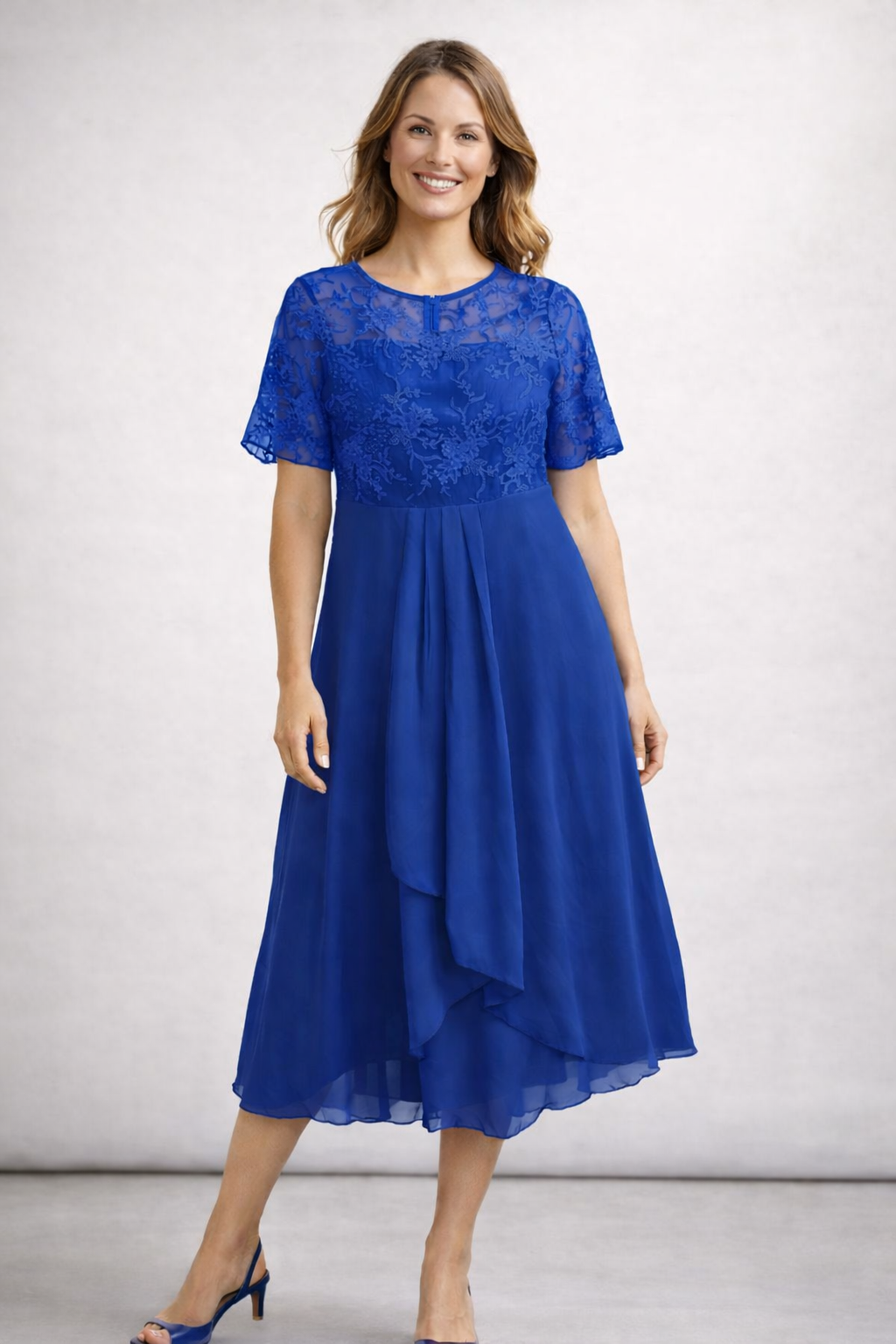 Elegantes Midi-Sommerkleid für Damen mit Spitzenoberteil – Ideal für Hochzeiten und Sommerpartys 8