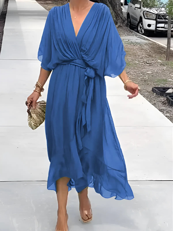 Elegantes Midi-Wickelkleid für stilvolle Anlässe und Alltag 2