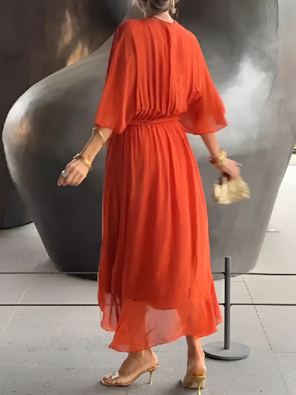 Elegantes Midi-Wickelkleid für stilvolle Anlässe und Alltag 4