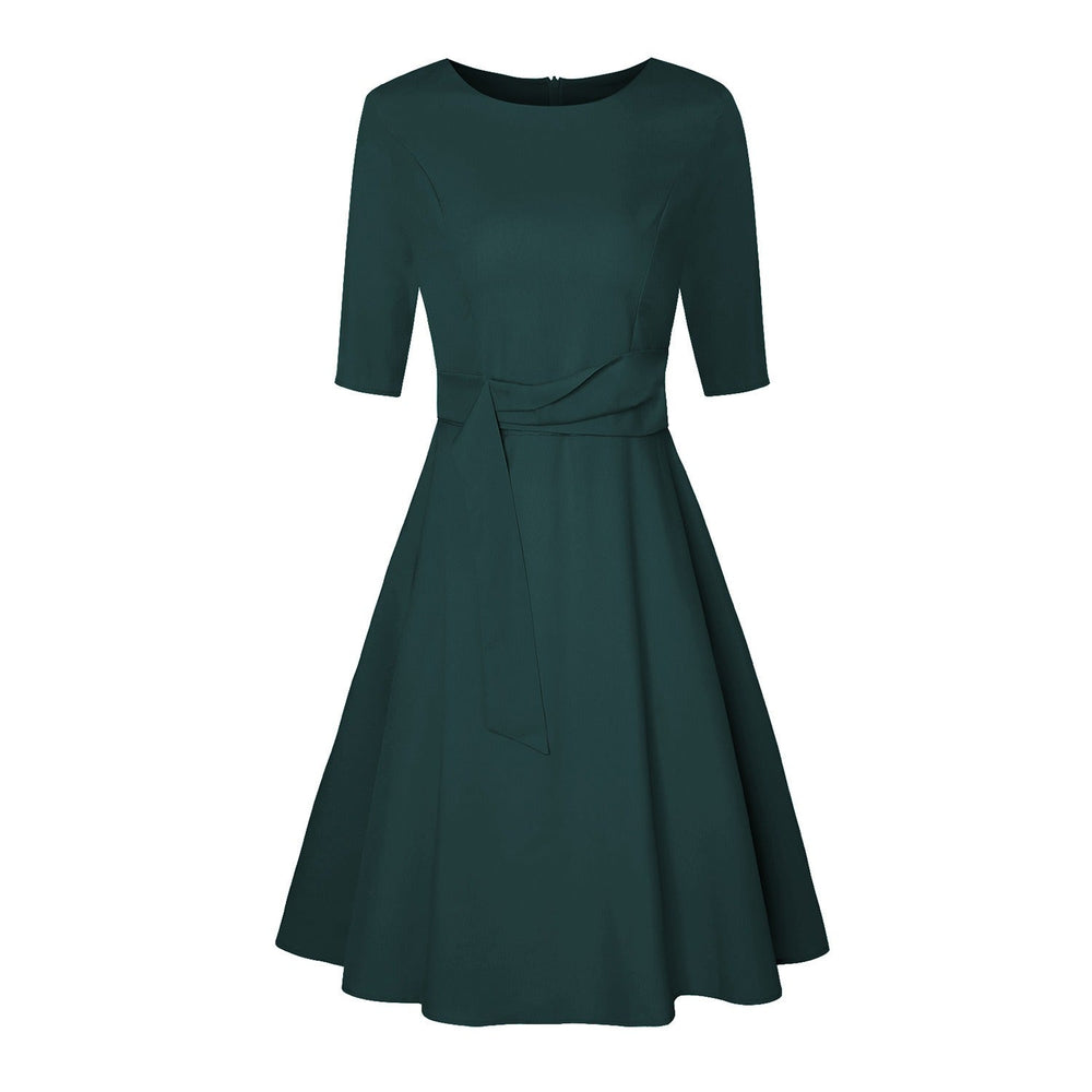 Elegantes Midikleid für Damen - Vielseitiges Festliches Kleid mit Schleife, Ideal für Büro und Abendveranstaltungen 1