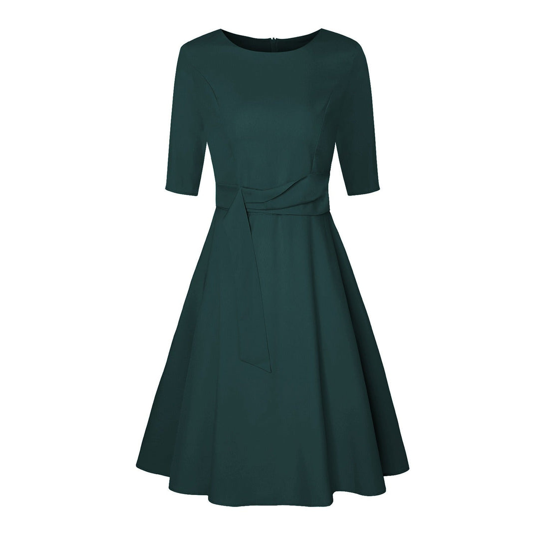 Elegantes Midikleid für Damen - Vielseitiges Festliches Kleid mit Schleife, Ideal für Büro und Abendveranstaltungen 1