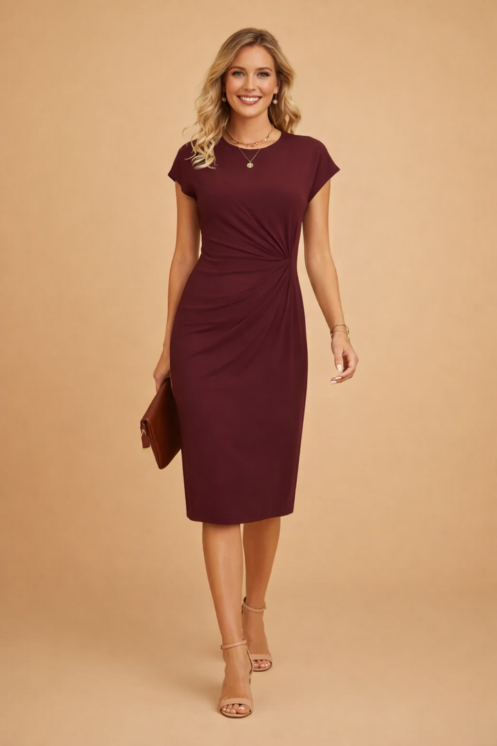 Elegantes Midikleid mit Knotendesign für Frauen – Vielseitig und Modern 7