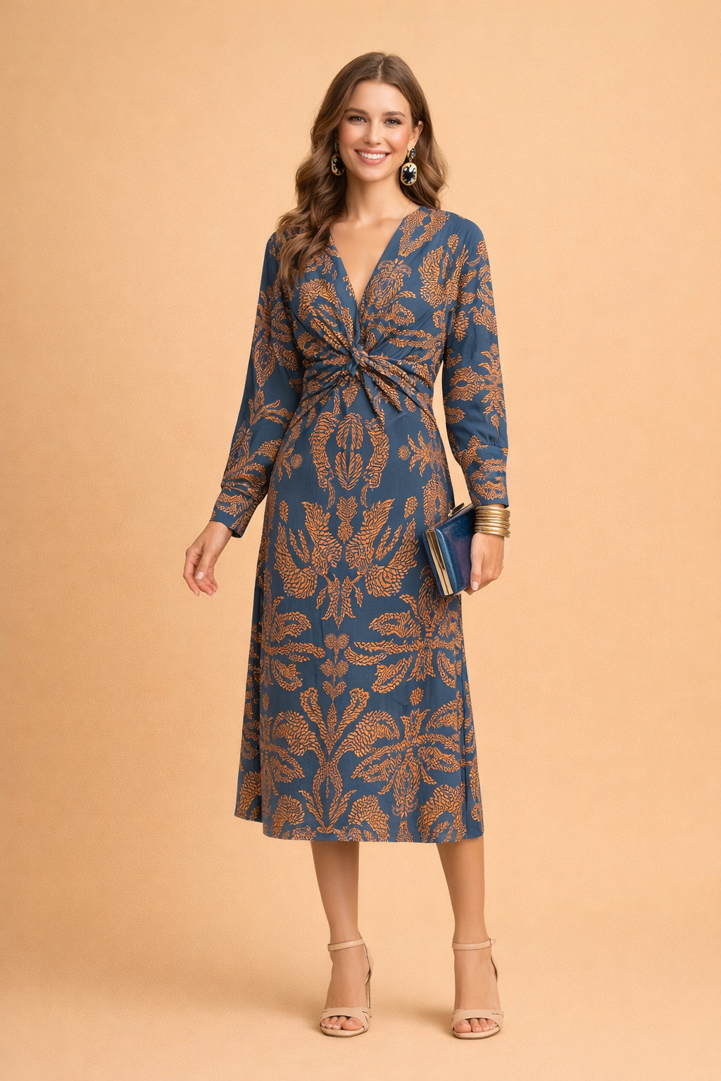 Elegantes Midikleid mit Twist-Front für besondere Anlässe 0
