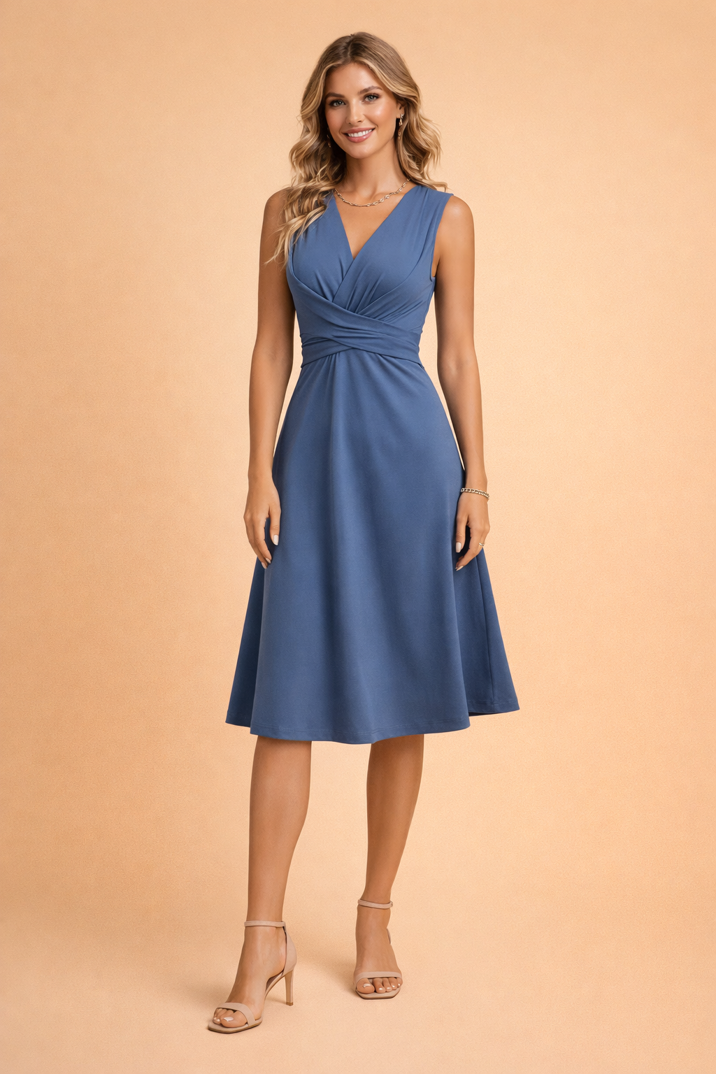 Elegantes Mini-Sommerkleid mit V-Ausschnitt für Damen 3