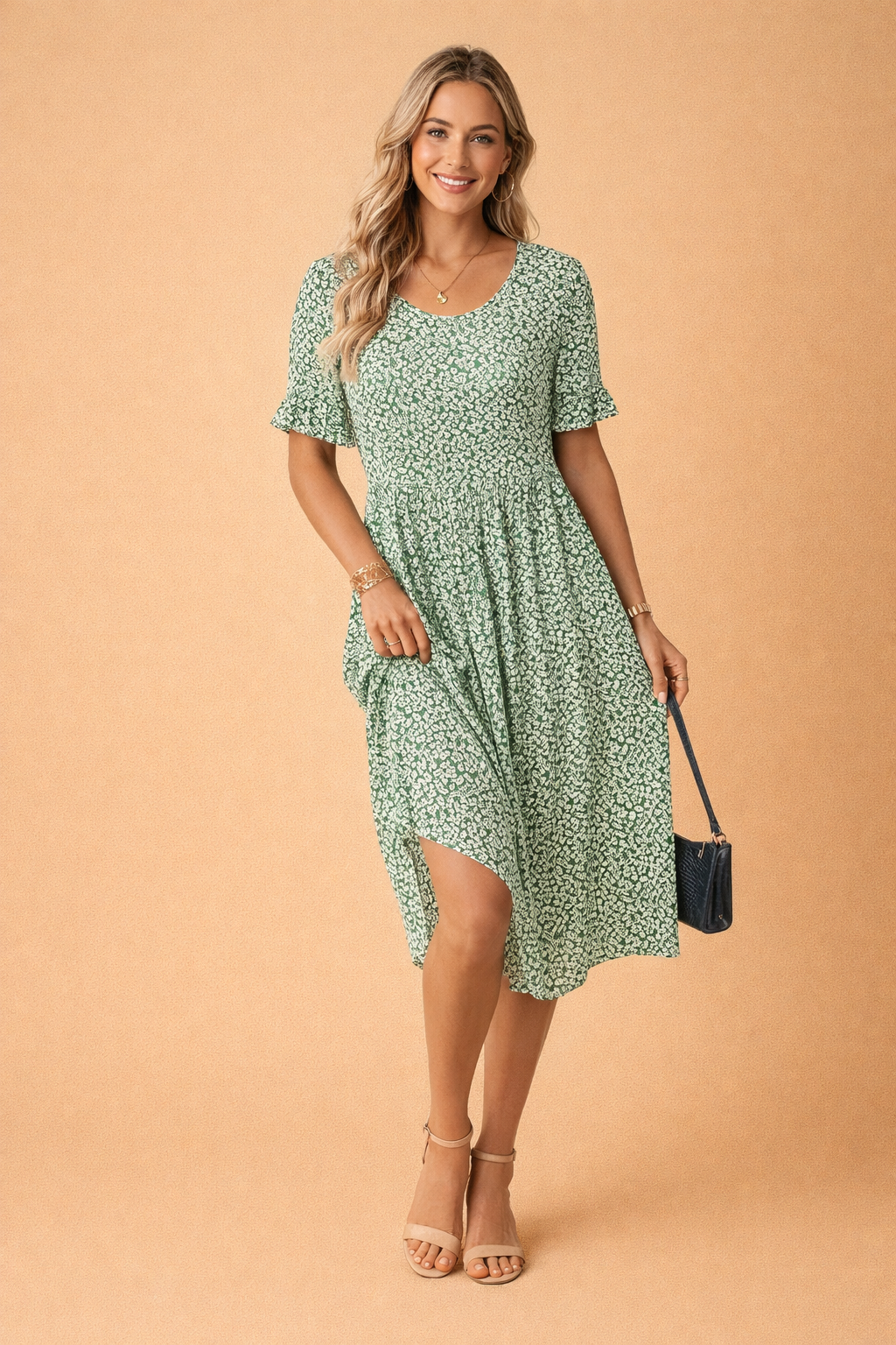 Elegantes Polka-Dot-Kleid für Frauen - Stilvoll und Vielseitig für den Sommer 2