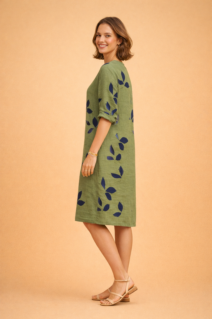 Elegantes Sommerkleid Damen mit Blätterprint – Vielseitiges Sommerkleid für Frauen, Ideal für Jeden Anlass 5