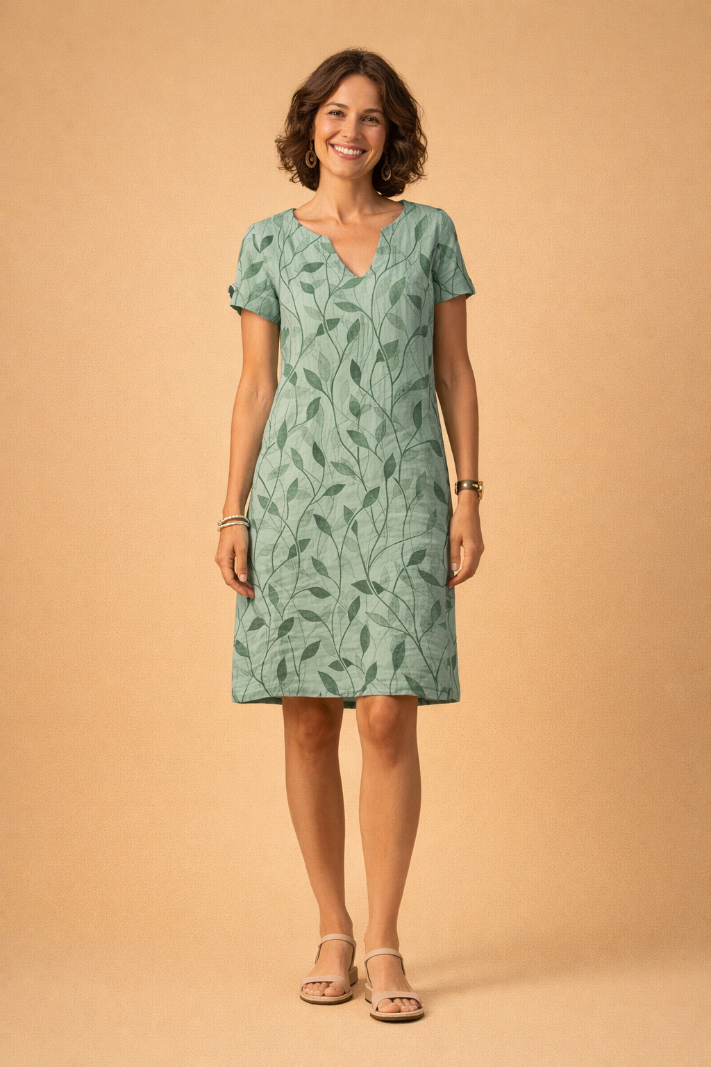 Elegantes Sommerkleid Damen mit V-Ausschnitt – Ideal für Gartenpartys und Strandausflüge, Fließende Silhouette für jeden Anlass 0