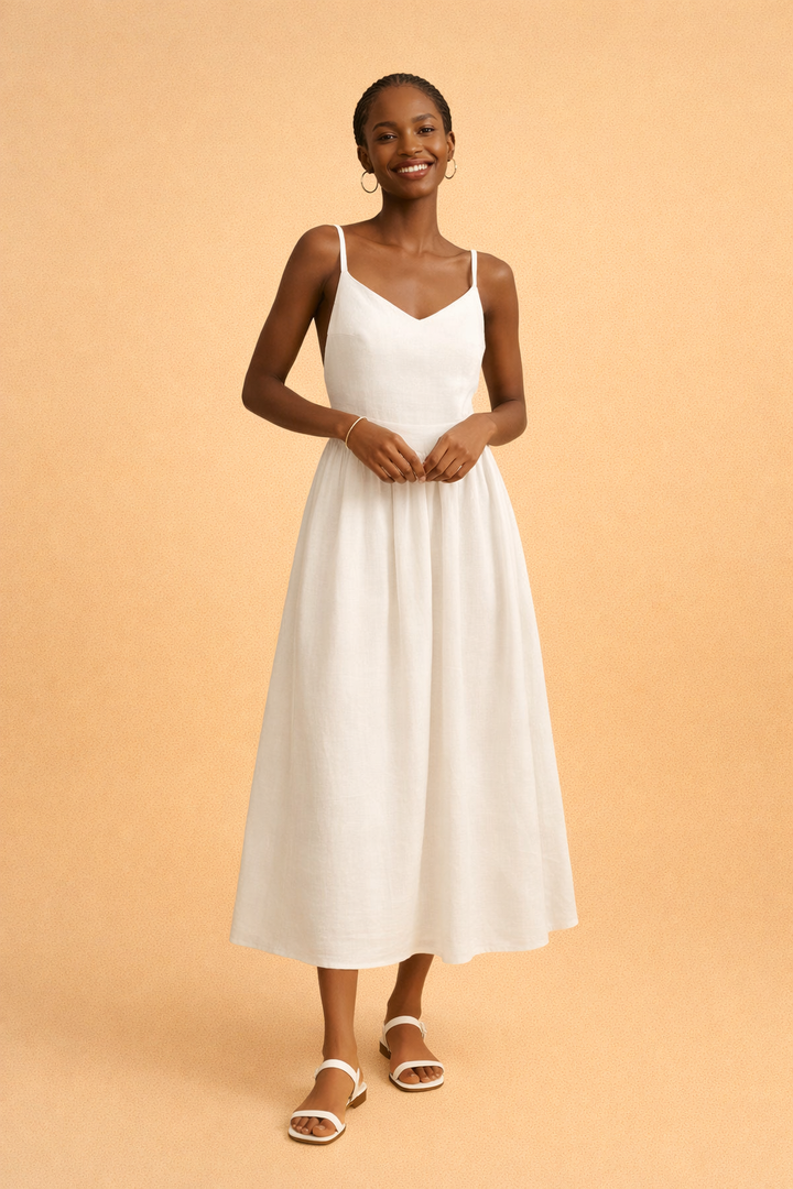 Elegantes Sommerkleid für Frauen - A-Linien-Schnitt mit V-Ausschnitt 4