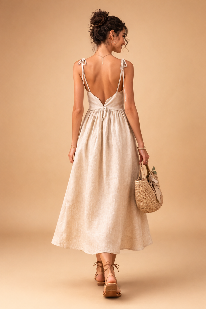 Elegantes Sommerkleid für Frauen - A-Linien-Schnitt mit V-Ausschnitt 5