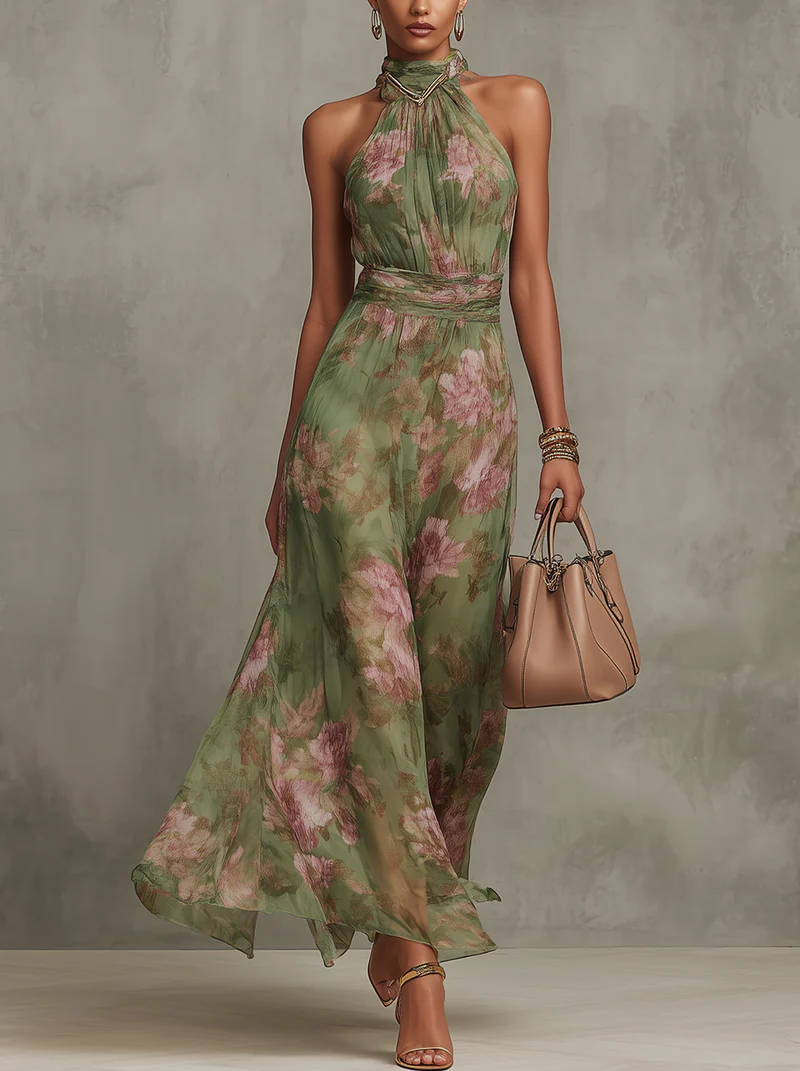 Elegantes Sommerkleid mit Blumenmuster für Damen – Leicht und Fließend 0