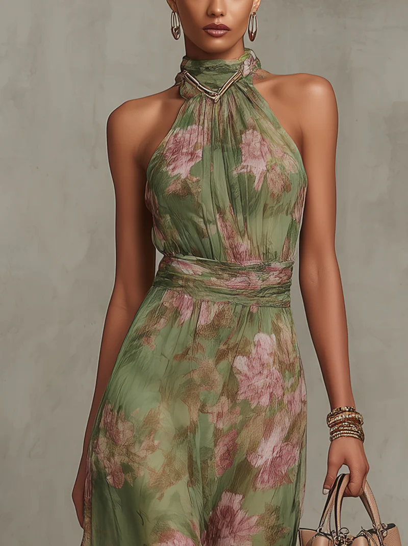 Elegantes Sommerkleid mit Blumenmuster für Damen – Leicht und Fließend 2
