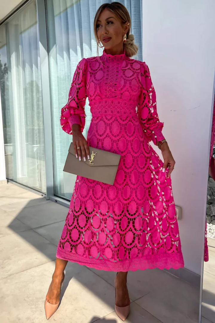 Elegantes Spitzen-Midikleid für Frauen – Stilvolles Kleid für besondere Anlässe 4