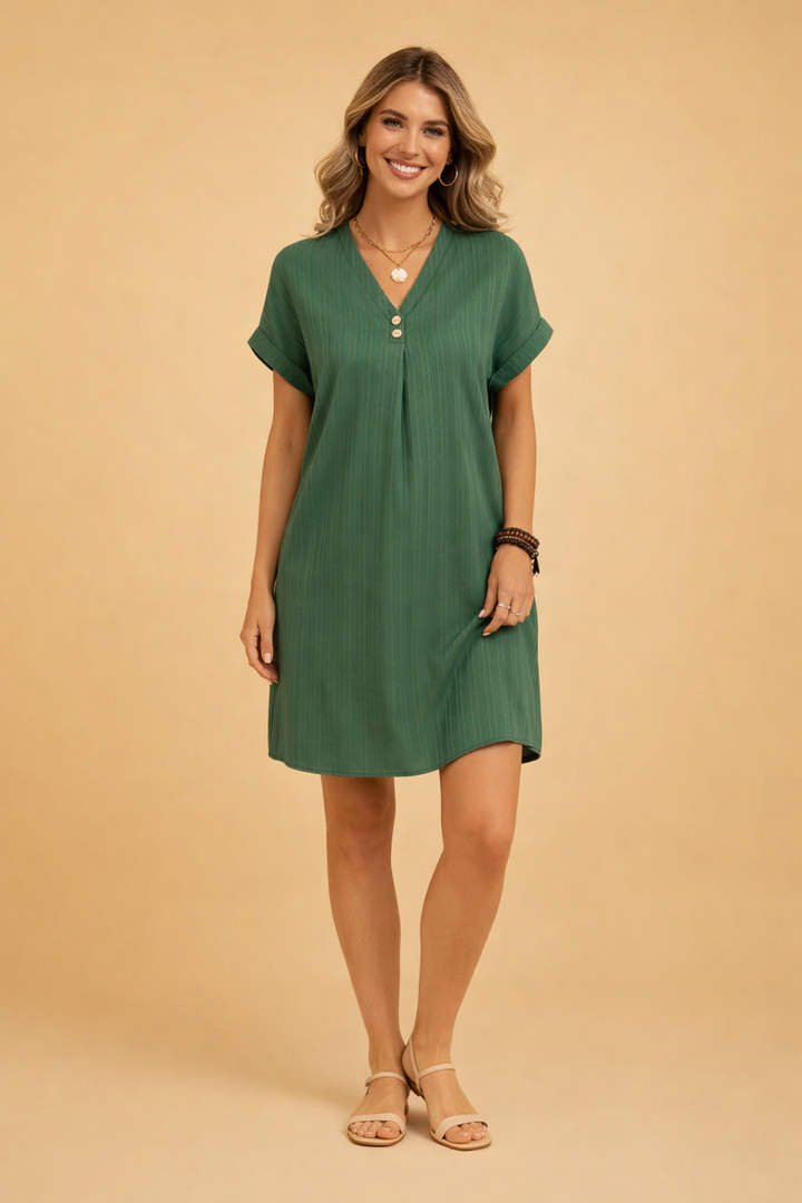 Elegantes V-Ausschnitt Kleid für Damen - Perfekt für Sommer und besondere Anlässe 0