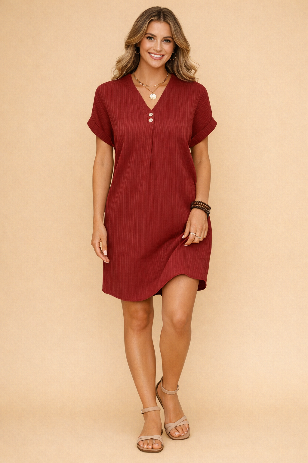 Elegantes V-Ausschnitt Kleid für Damen - Perfekt für Sommer und besondere Anlässe 3
