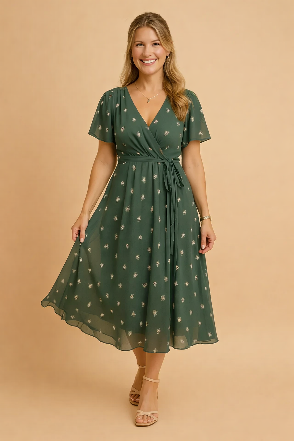 Elegantes V-Ausschnitt Kleid für Damen – Perfekt für Frühling und Sommer 1