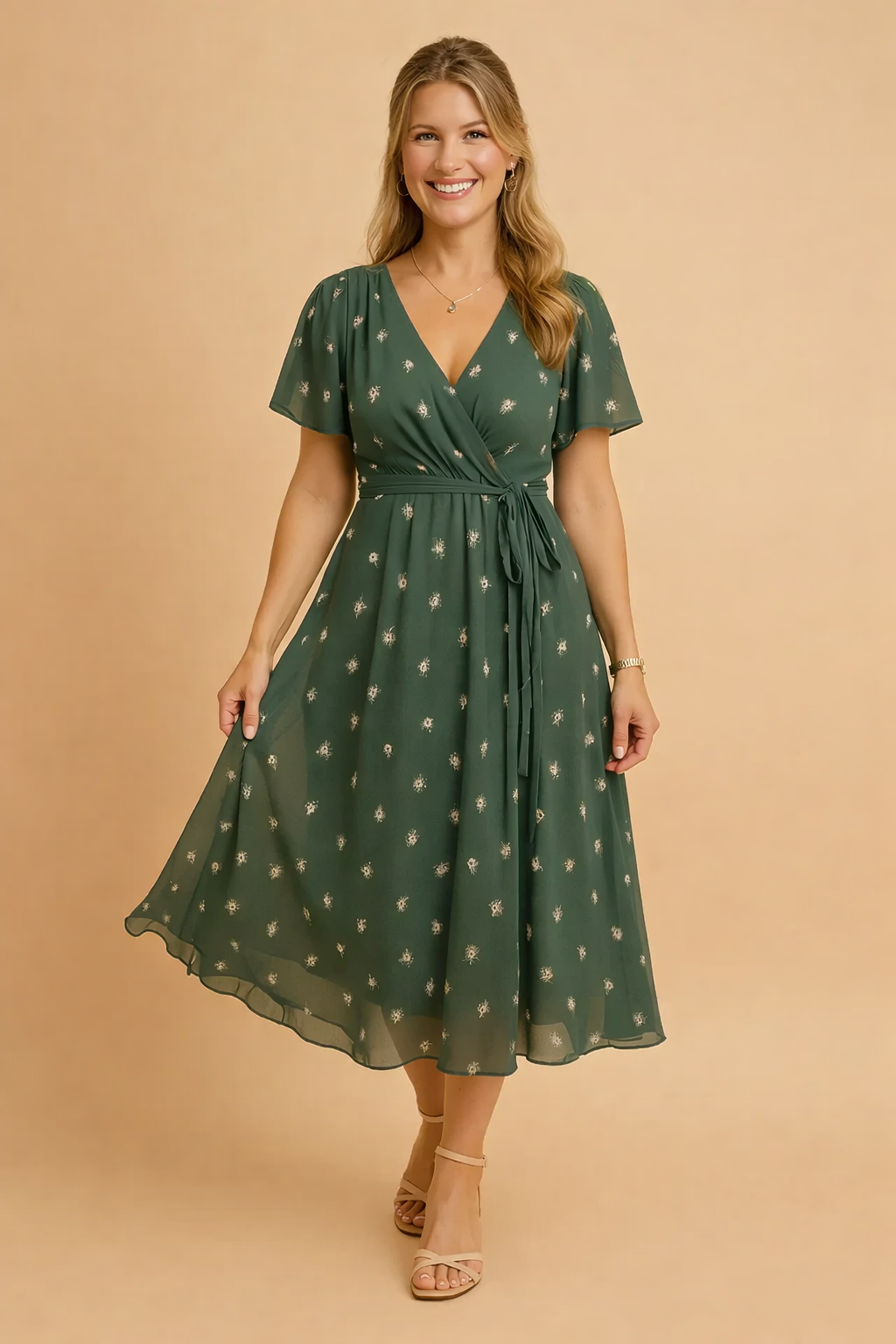 Elegantes V-Ausschnitt Kleid für Damen – Perfekt für Frühling und Sommer 1