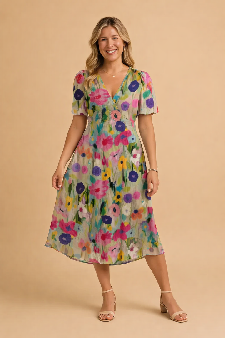 Elegantes V-Ausschnitt Kleid für Damen – Perfekt für Frühling und Sommer 4