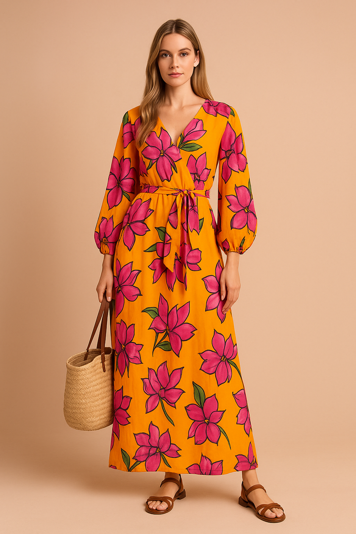 Elegantes V-Ausschnitt Kleid für Damen – Sommerliches, lässiges Design 3