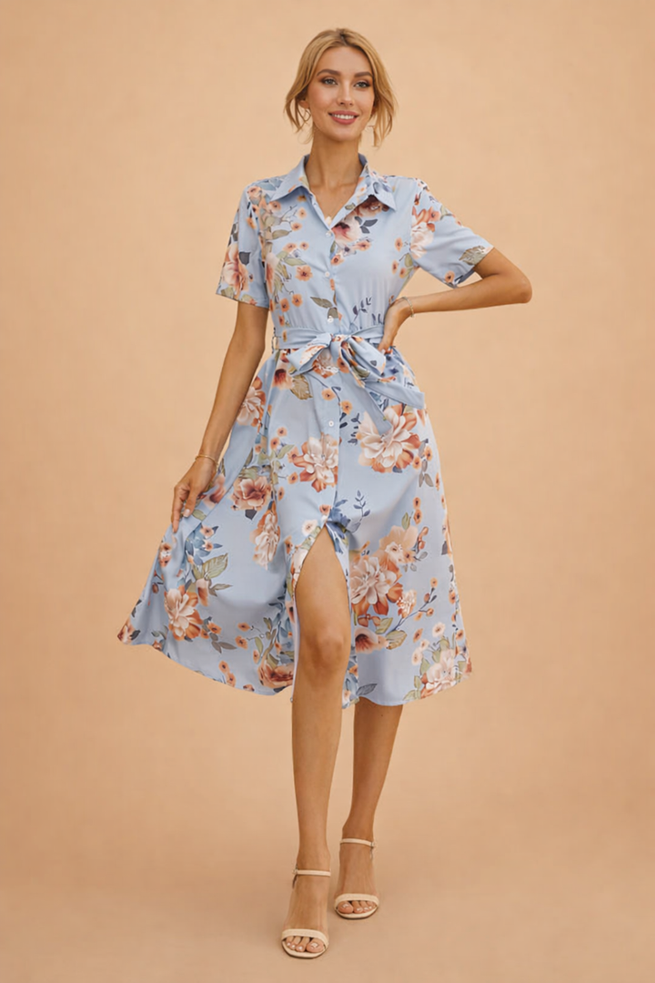 Elegantes V-Ausschnitt Kleid für Frauen - Zeitlose Sommermode 0