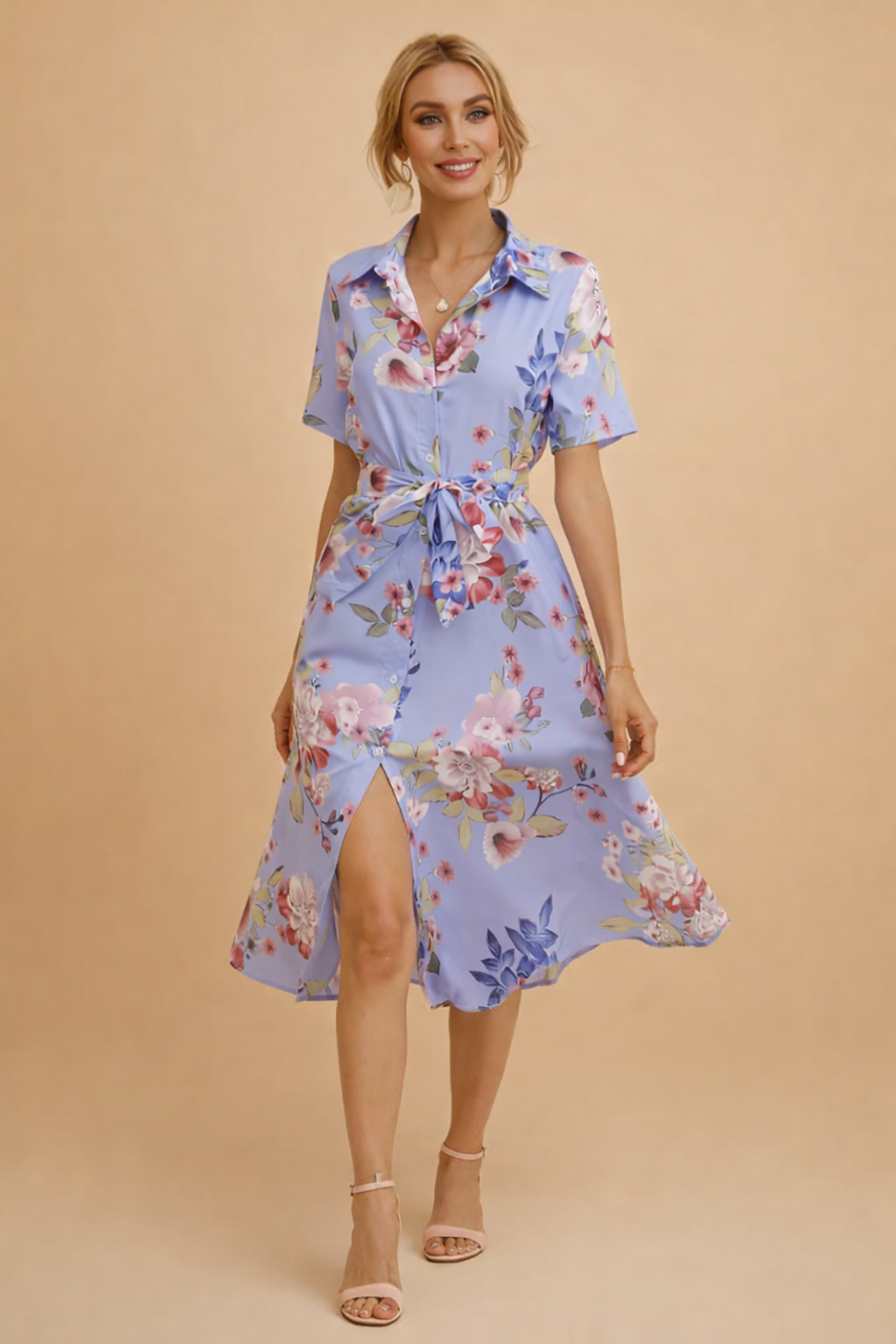 Elegantes V-Ausschnitt Kleid für Frauen - Zeitlose Sommermode 1