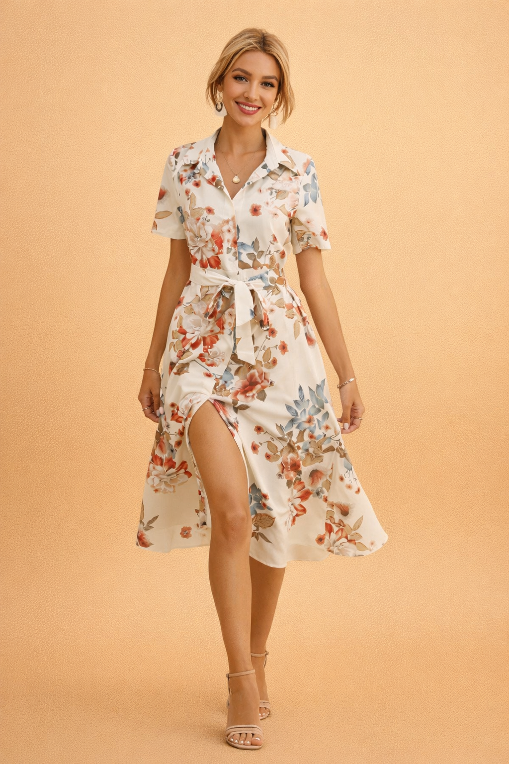Elegantes V-Ausschnitt Kleid für Frauen - Zeitlose Sommermode 2