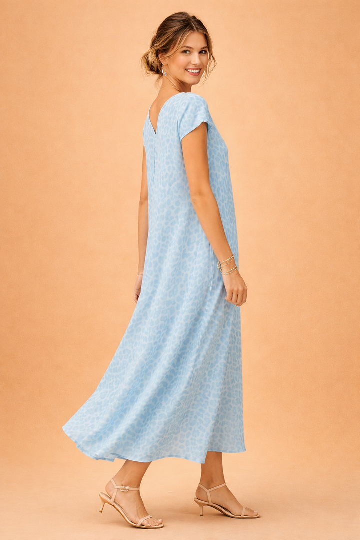 Elegantes V-Ausschnitt Kleid mit kurzen Ärmeln für Frauen - Stilvolles Sommerkleid 5