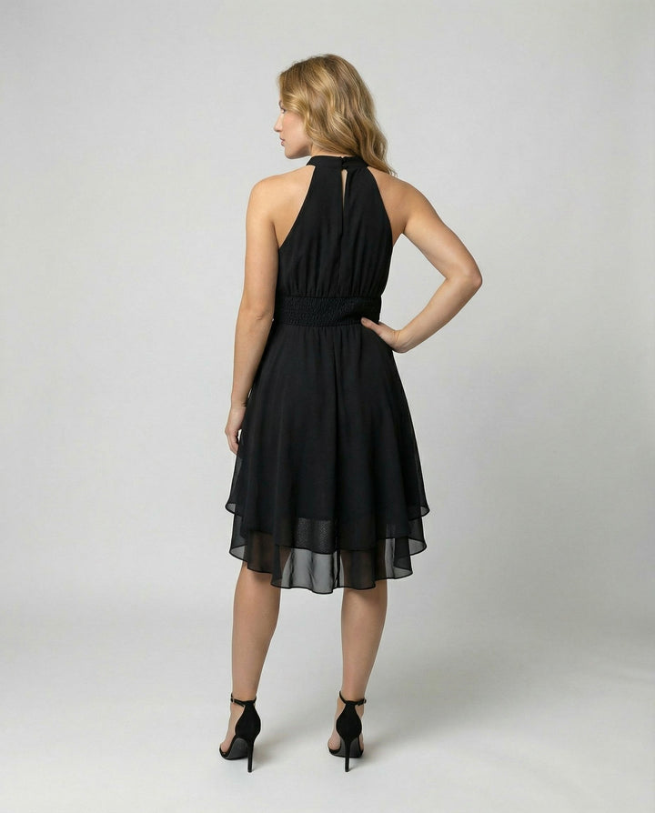 Elegantes ärmelloses Damen-Sommerkleid mit Rüschen für warme Tage 2