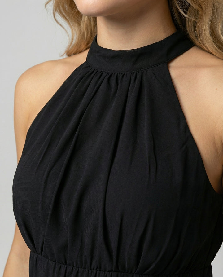 Elegantes ärmelloses Damen-Sommerkleid mit Rüschen für warme Tage 3