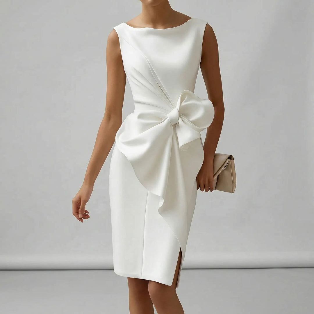 Elegantes ärmelloses Midi-Cocktailkleid für Hochzeiten und Partys 4