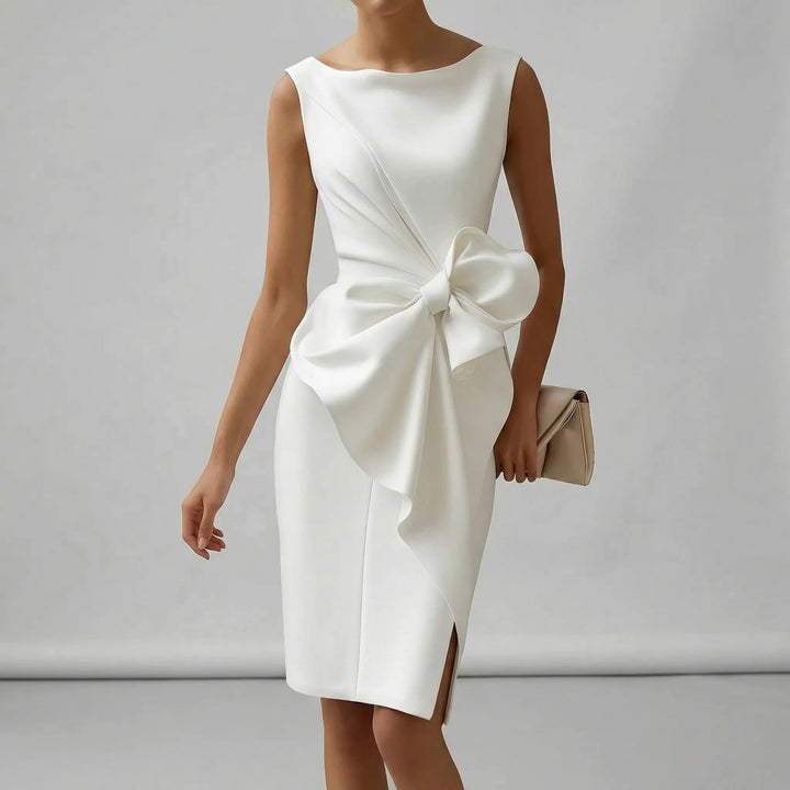 Elegantes ärmelloses Midi-Cocktailkleid für Hochzeiten und Partys 4