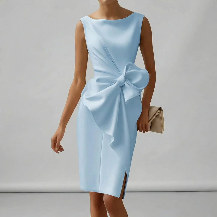 Elegantes ärmelloses Midi-Cocktailkleid für Hochzeiten und Partys 5