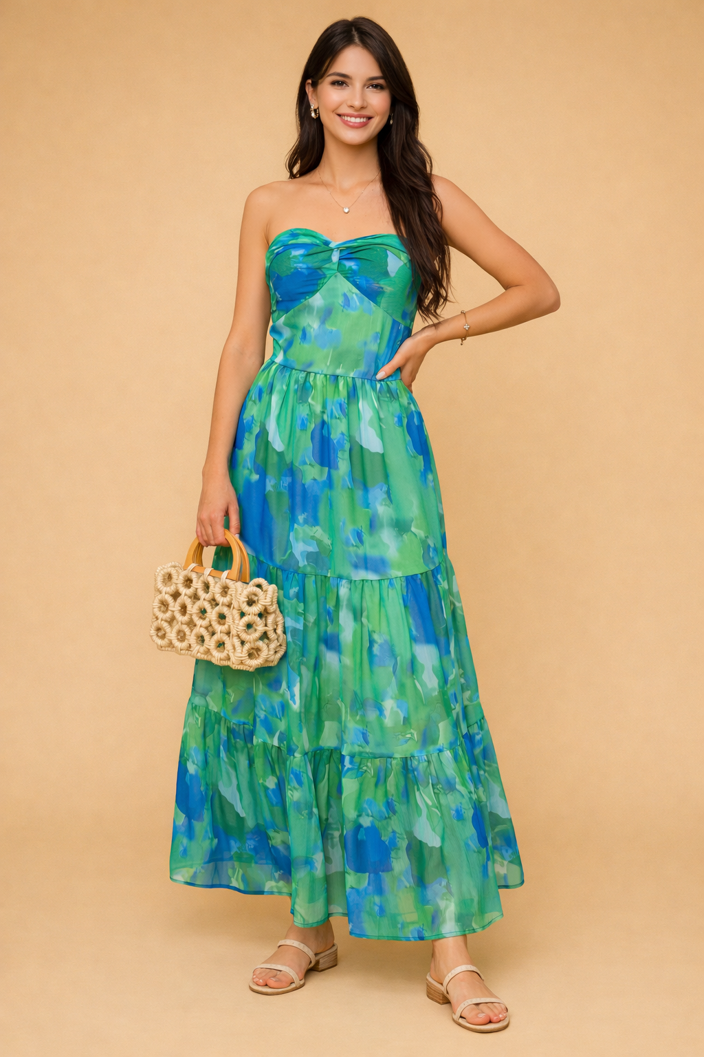 Elegantes florales Maxi-Schlauchkleid für Frauen - Perfekt für Sommeranlässe 0