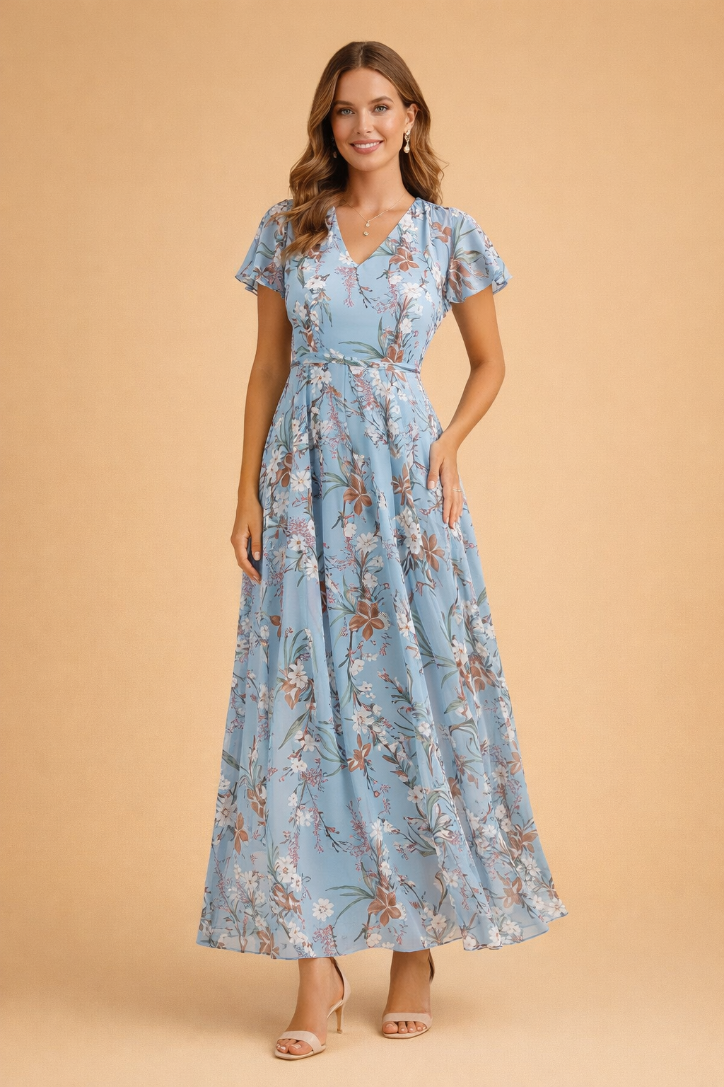 Elegantes florales Midikleid für Frauen – Perfekt für Sommeranlässe 1