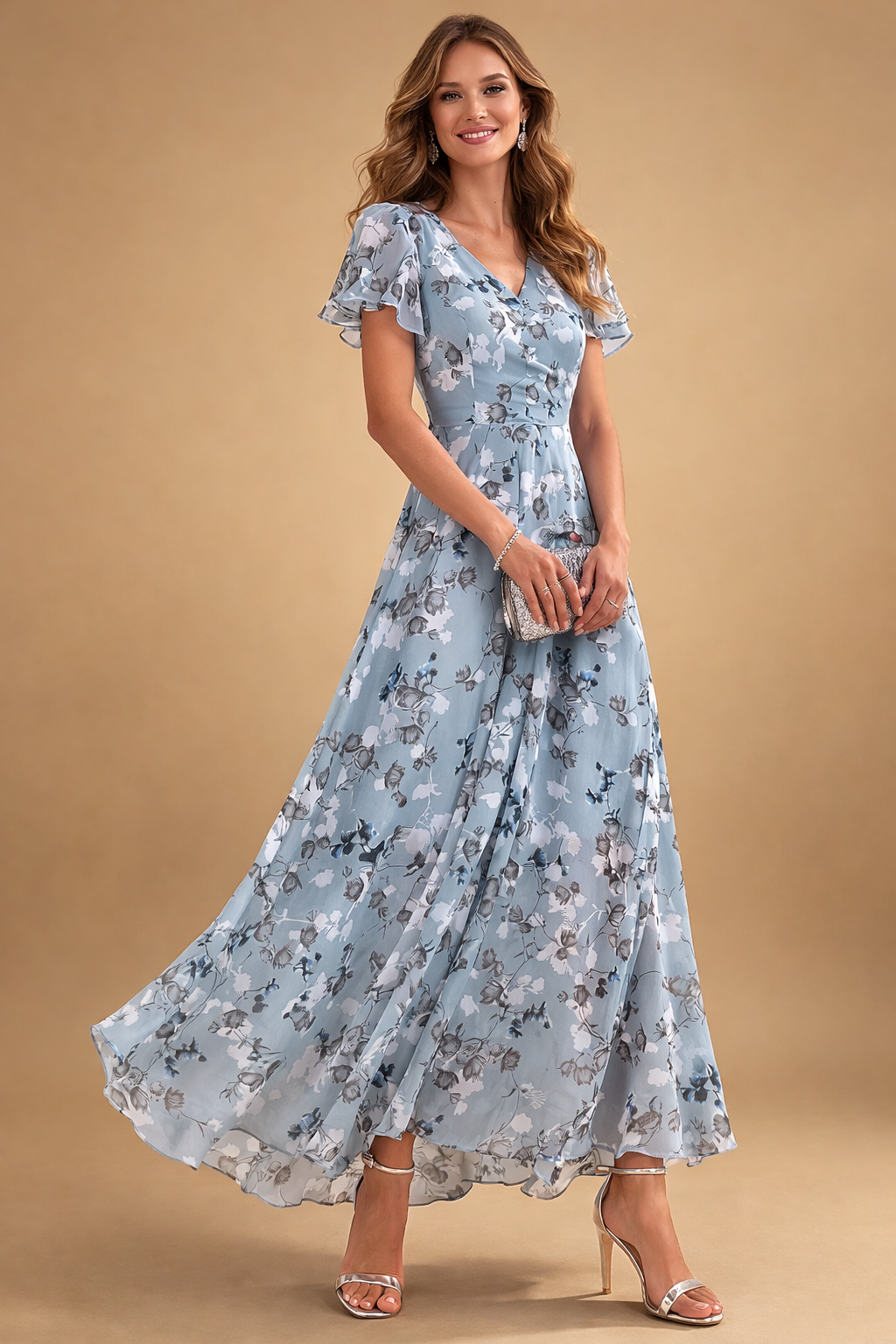 Elegantes florales Midikleid für Frauen – Perfekt für Sommeranlässe 2