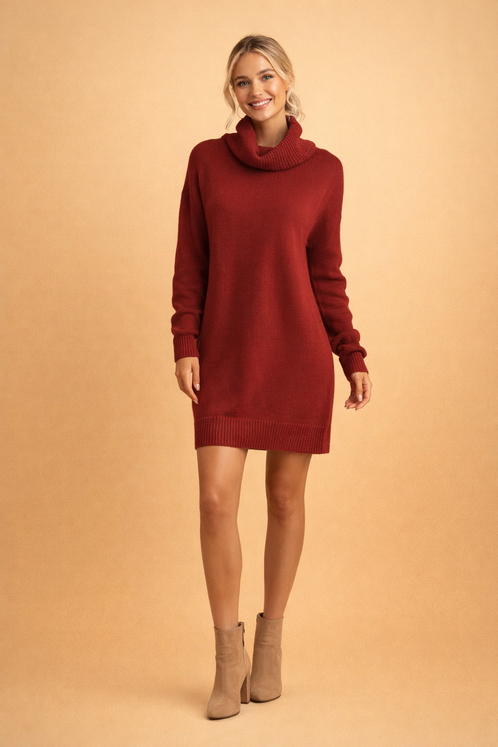 Elegantes knielanges Rollkragenkleid für den Herbst – Stilvoll und bequem 0