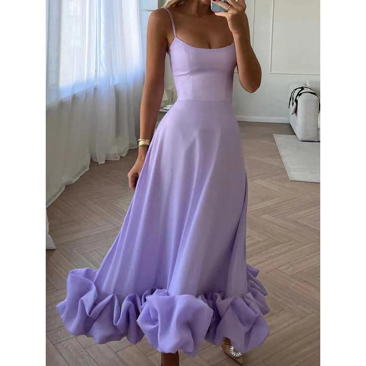Elegantes langes Abendkleid mit Rüschen für besondere Anlässe 0