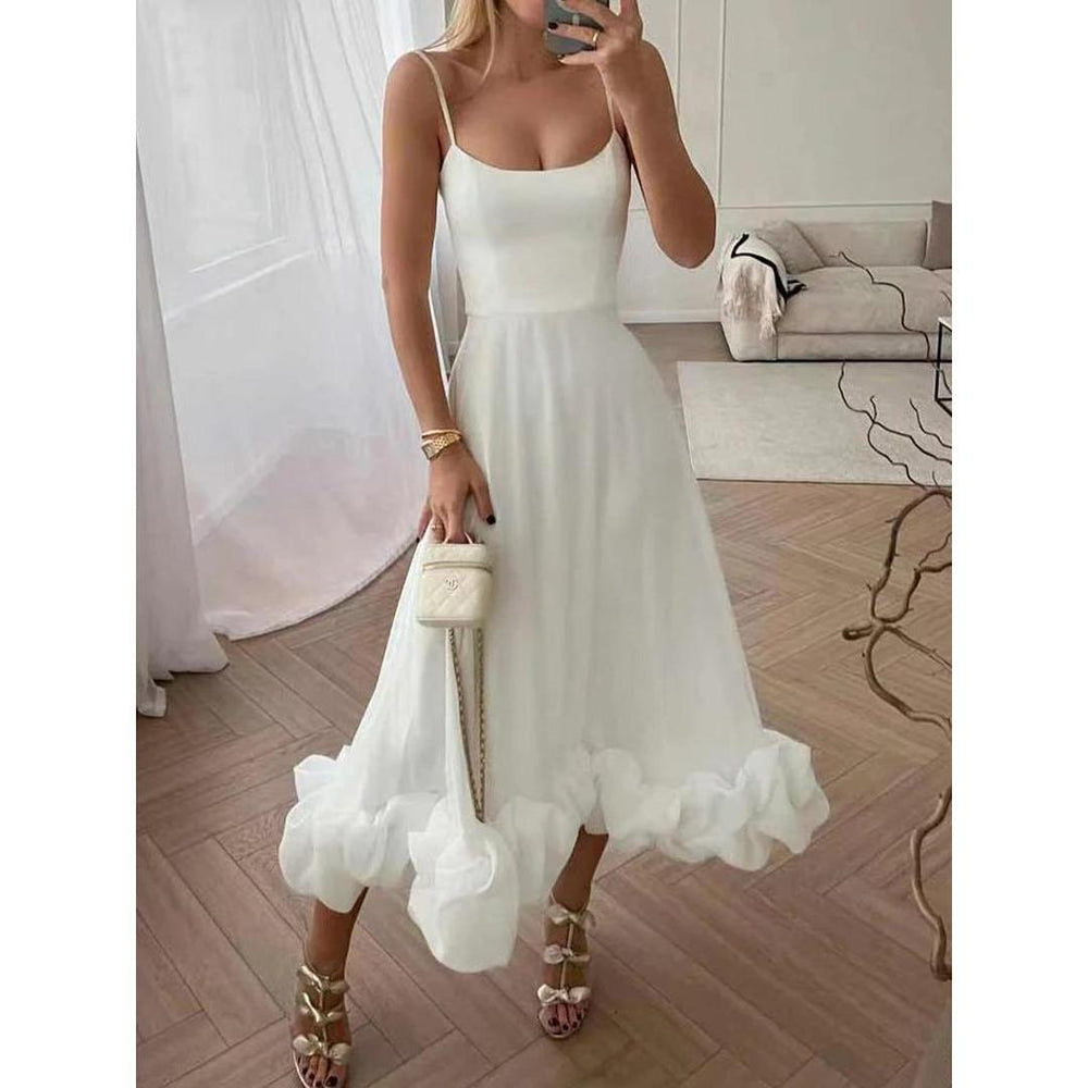 Elegantes langes Abendkleid mit Rüschen für besondere Anlässe 1
