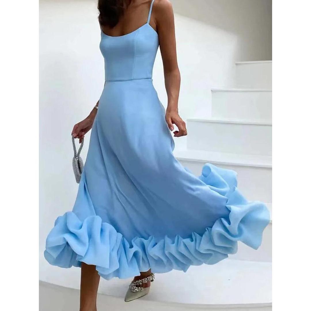 Elegantes langes Abendkleid mit Rüschen für besondere Anlässe 2