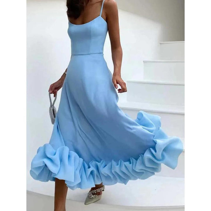 Elegantes langes Abendkleid mit Rüschen für besondere Anlässe 2