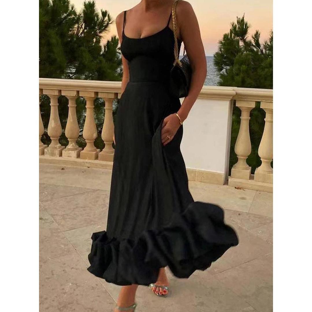 Elegantes langes Abendkleid mit Rüschen für besondere Anlässe 3