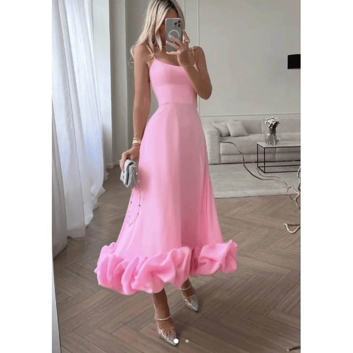 Elegantes langes Abendkleid mit Rüschen für besondere Anlässe 4