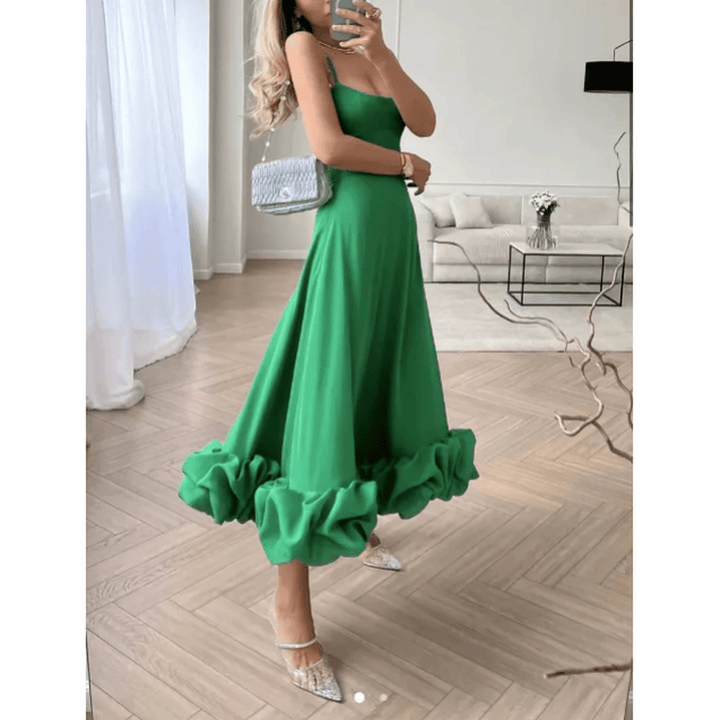 Elegantes langes Abendkleid mit Rüschen für besondere Anlässe 5