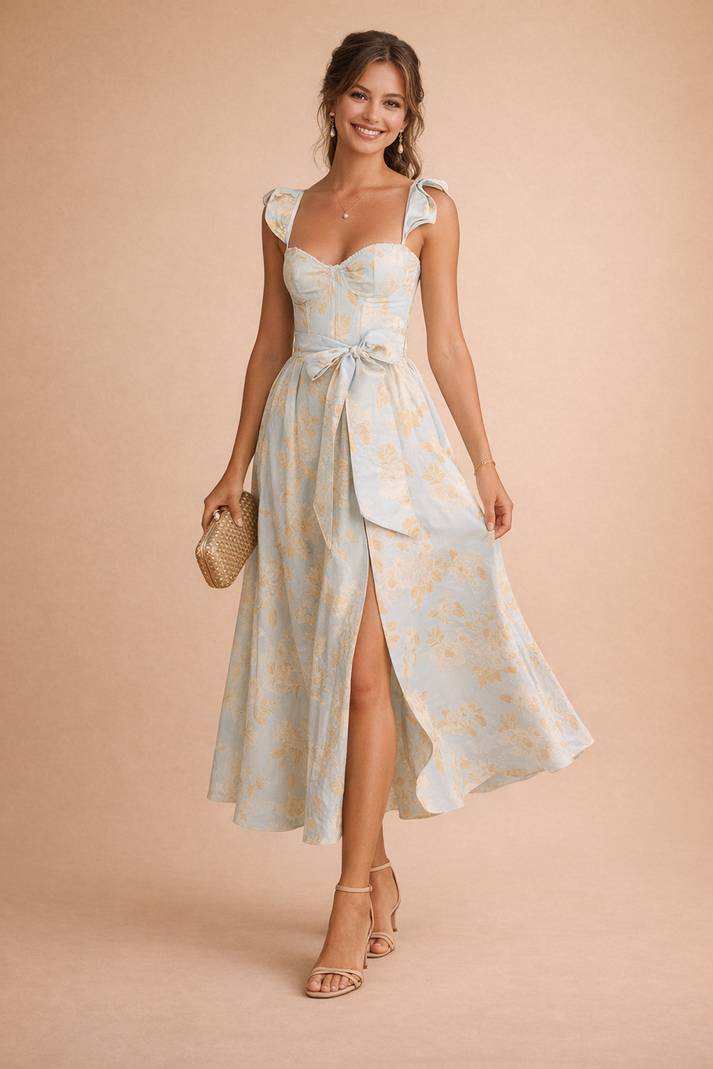 Elegantes langes Kleid mit Rüschen für Frauen - Perfekt für besondere Anlässe 1