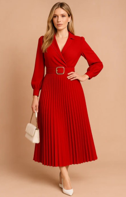 Elegantes mittellanges Frühlingskleid für Damen in Übergröße 0