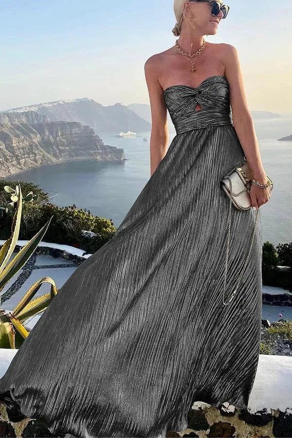 Elegantes trägerloses Maxikleid mit Glitzereffekt für besondere Anlässe 7