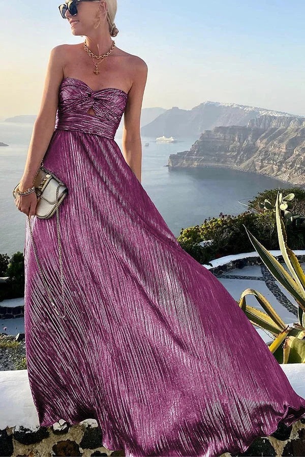 Elegantes trägerloses Maxikleid mit Glitzereffekt für besondere Anlässe 9